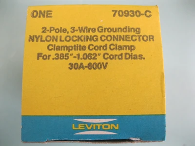 Lot (11) Leviton 70930-C Twist Turn Locking Connector in Original Box NEW F2