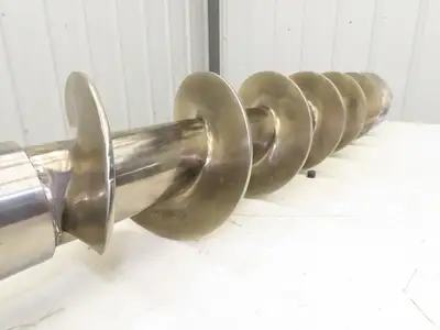 Stainless Steel Screw Feed Auger Food Grade 6-9/16" OD 50-1/2"L Custom