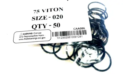 NEW 75 VITON SIZE-020 BLACK 0-RINGS QTY-50