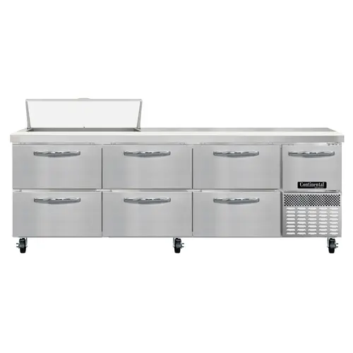 Continental RA93N10-D 93" Sandwich/salad Prep Table W/ Refrigerated Base, 115v