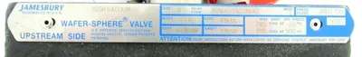 NEW JAMESBURY 815LHV112236XZ WAFER-SPHERE VALVE 8"