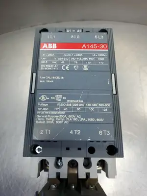 USED ABB A145-30 200-600V CONTACTOR W/TA200DU THERMAL OVERLOAD RELAY