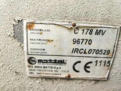 Used MATTEI C178MV Rotary Screw & Sliding Vane Air Compressors Louisiana US | Heavy Wall Consulting #1452740