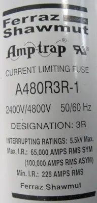 NEW FERRAZ SHAWMUT A480R3R-1 AMP-TRAP FUSE A480R3R1