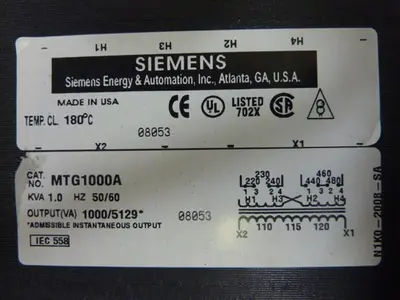 USED SIEMENS MTG1000A