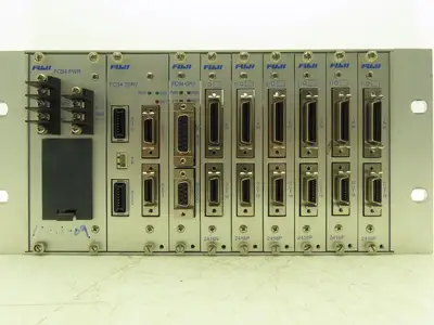 Fuji Electric FCS4 PWR 2SRV CPU 2416N 2416P PLC Assembly Rack 6 Card Slots