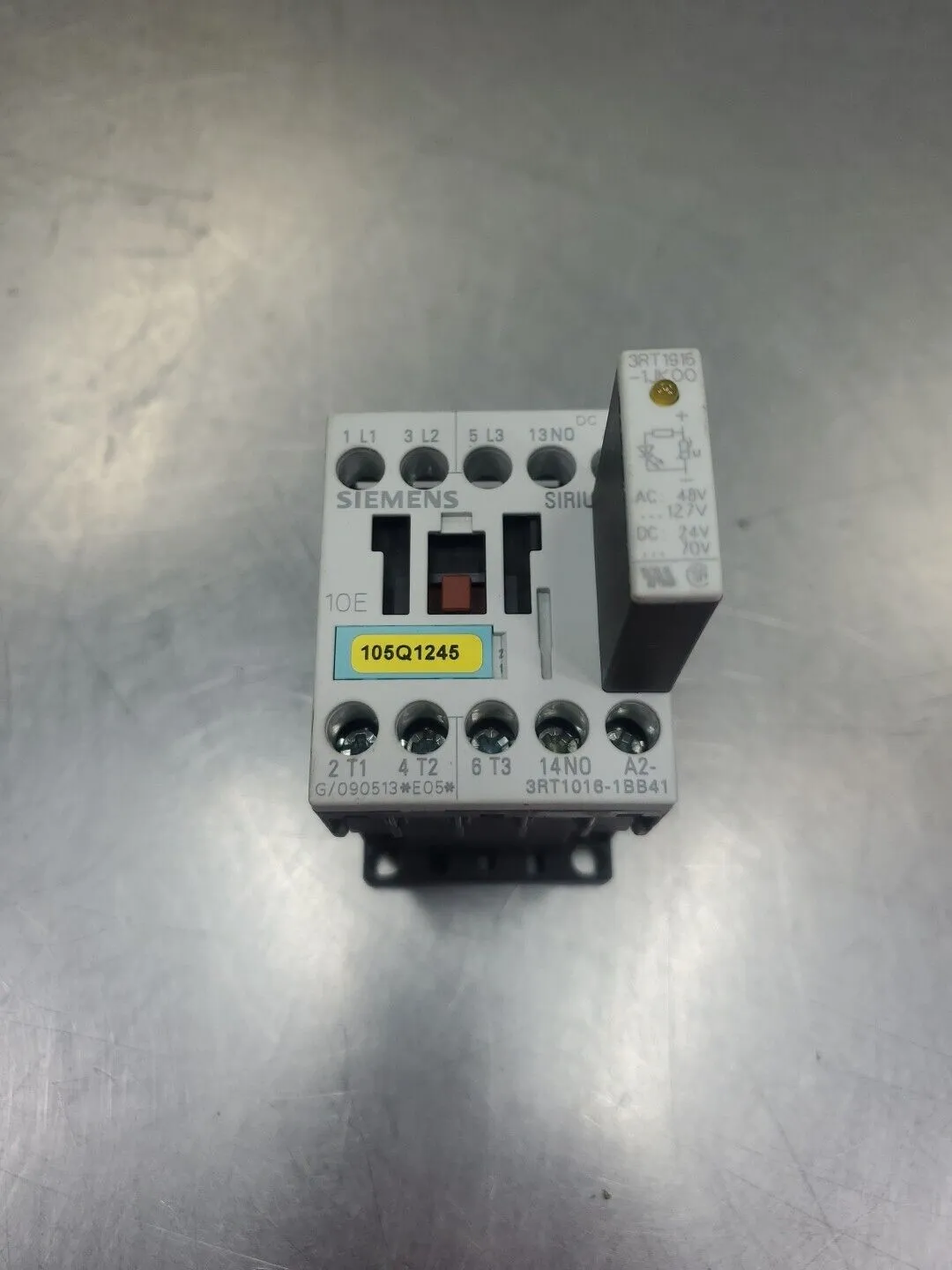 SIEMENS 3RT1016-1BB41 CONTACTOR w/3RT1916-1JK00 Module. 4D-20