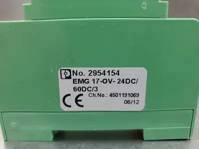 USED Phoenix Contact 2954154 Relay Module, (EMG 17-OV-24DC/60DC/3)