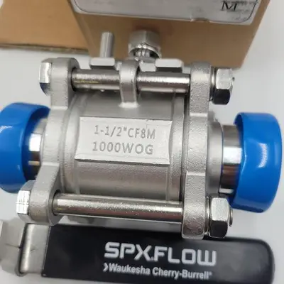 New | in-Stock SPX SPX 1-1/2" CF8M 1000 WOG 316 STAINLESS STEEL BALL VALVE PTFE SEAT/SEAL WBV30000007 / 210512B3 Pump & Valve Parts | ND Industrial Surplus #1217931