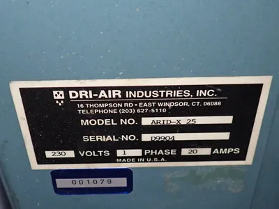 Used DRIAIR INDUSTRIES INC ARIDX 25 Misc Plastics Equipment Ohio US | HGR 24 #867210