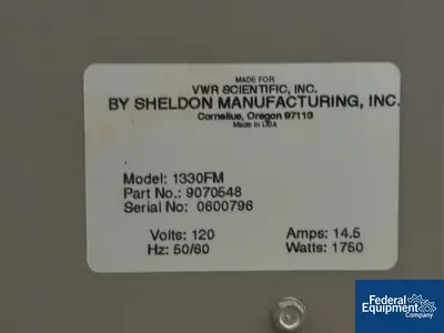 USED Sheldon Manufacturing Sheldon Manufacturing Oven