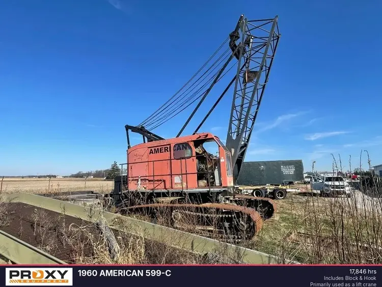 Used 1960 AMERICAN 599-C Crawler Cranes Indiana US | Proxy Equipment #1377808