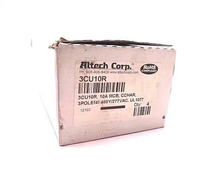 4 NEW ALTECH CORP. 3CU10R CIRCUIT BREAKERS