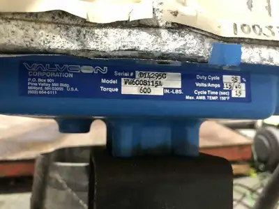 Valvcon VW600S115A 10″ Electric Actuated Valve 115V 600in-lbs ??