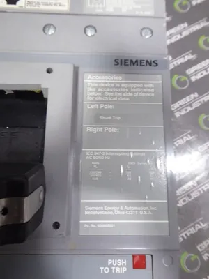 1600A Siemens HPXD63B160 Sentron Series Circuit Breaker 600VAC 3 Pole Used