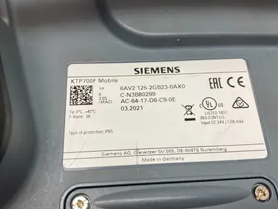 USED SIEMENS SIMATIC HMI KTP700F MOBILE, 7" TFT DISPLAY
