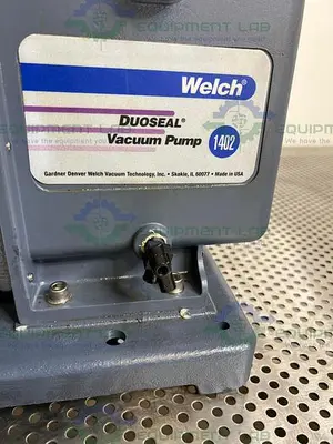 USED WELCH 1402 DUOSEAL BELT-DRIVEN ROTARY VANE VACUUM PUMP 115/230V