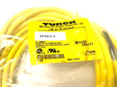 USED TURCK EUROFAST SINGLE ENDED CORDSET 5-PIN M12