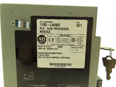 Allen Bradley 1785-L40B Series E PLC 5/40 Processor Module Rev G01 FW Rev B