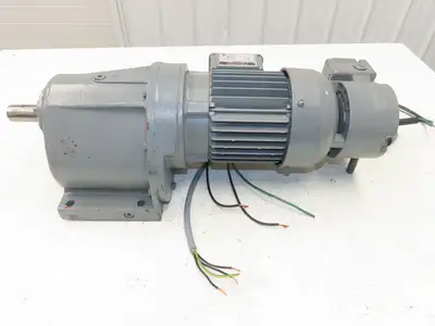 Eberhard Bauer G13-10/DK 74-178-AS/M Inline Gearmotor w/Brake 32rpm 277/480V 3PH