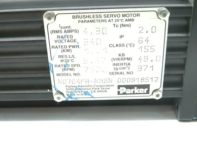 USED PARKER N0704FR-NMSN SERVO MOTOR N0704FRNMSN