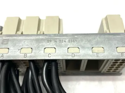 USED HARTING HOOD CONNECTOR ASSEMBLY W/ 4X 09140123001 PROTECTED MODULES