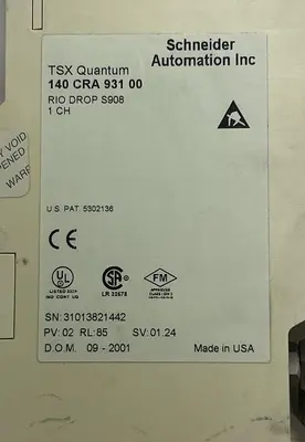 Used SCHNEIDER 140CRA93100 Industrial Controls Ohio US | Surplus Asset Holdings #1237508