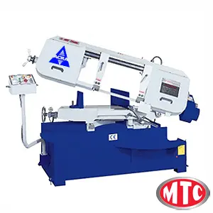 Semi-Automatic, Variable speed Mitering bandsaw to 60 degrees