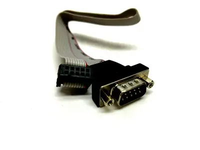 DB9 Male to Female 10 Pin Ribbon Cable 10" Long - Used
