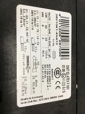 USED SIEMENS 3RV1041-4HA10