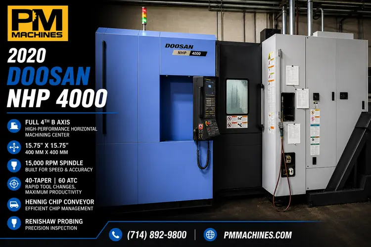 Used 2020 DOOSAN NHP 4000 Horizontal Machining Centers California US | PM Machines #1171891