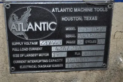 USED ATLANTIC HDE-10-1/4