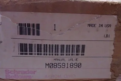 NEW SCHRADER BELLOWS M08591890 MANUAL VALVE