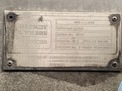 Albright &amp; Wilson SaltCake Filter Stainless