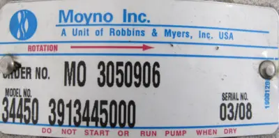 NEW MOYNO 34450 PUMP 230/460V 1/2HP 3913445000