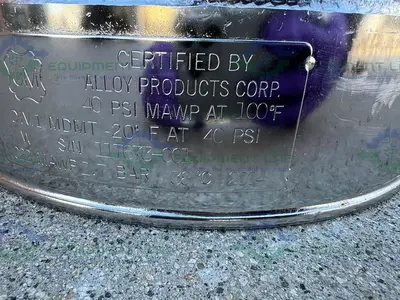 USED ALLOY PRODUCTS 10 LITER STAINLESS STEEL PROCESS / PRESSURE VESSEL 40 PSI