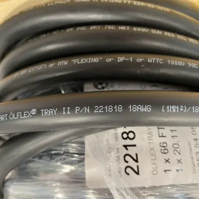 New | in-Stock LAPP 66' FEET - ÖLFLEX® TRAY II 18G1 18/18C 66-FT 18C 18 AWG BLACK Cable & Wire | Maverick Industrial Sales #1106989