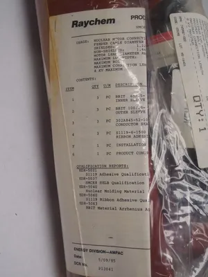 USED RAYCHEM NUCLEAR MOTOR CONNECTOR KIT IN-LINE TYPE