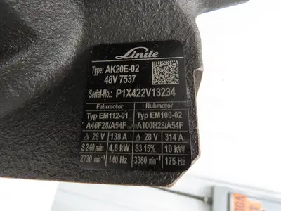 Linde AK20E-02 Forklift Dual-Wheel & Motor Front Axle Assembly Off E20C