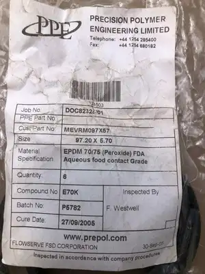 Flowserve MEVRM097X57 Replacement O-ring Set -NIB