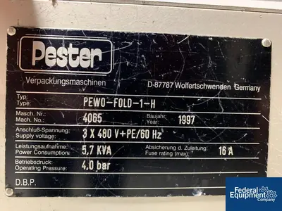 USED Pester Pester Bundler Overwrapper, Model PEWO-Fold-1-H