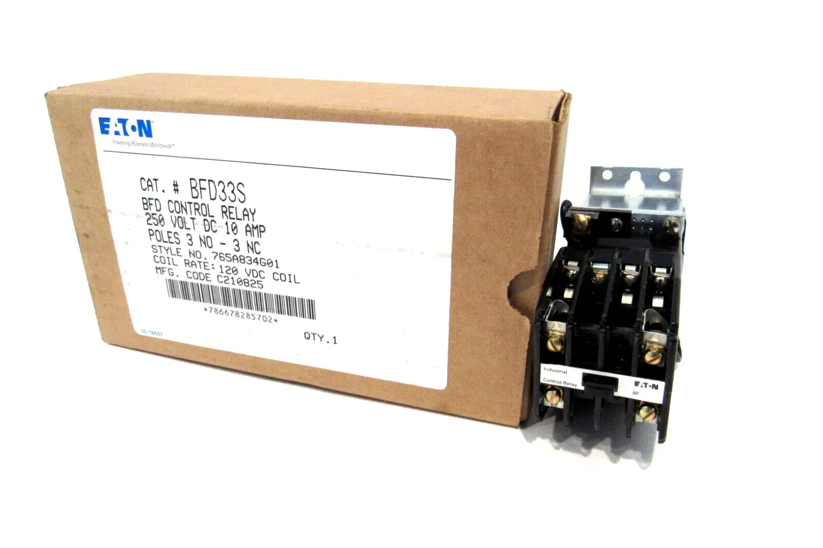 NEW EATON BFD33S CONTROL RELAY 3 POLE 10A 250V