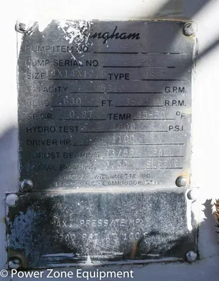 USED SULZER BINGHAM 14X14X12.5A HSB