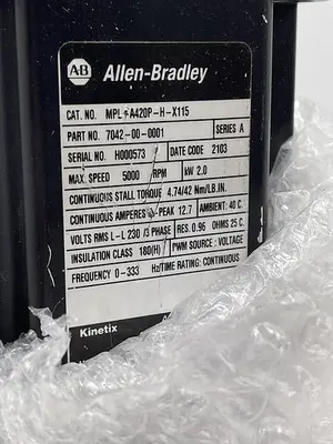 New | in-Stock ALLEN-BRADLEY ALLEN-BRADLEY MPL-A420P-H-X115 SER A Servo Motors | ND Industrial Surplus #1216159