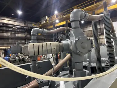 40 TON X 36" X 94" AIRAM 4 POST PNEUMATIC CUTOFF PRESS: STOCK #22485