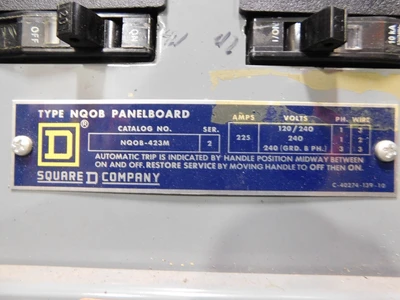 Used Square D NQOB-423M Electrical Panels Ohio US | Equipment Recovery Corp. #1330122