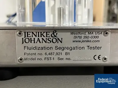 USED Jenike and Johnson Jenike and Johanson Fluidization Segregation Tester (FST), FST-1