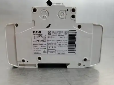 USED Eaton FAZ-D16/3-NA Circuit Breaker, 16A, 3P, 480Y/277VAC