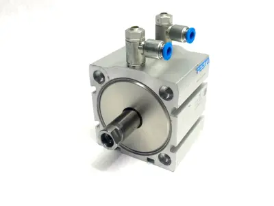 Used FESTO COMPACT CYLINDER 63MM BORE 25MM STROKE 5132667 Pneumatic Cylinders | Maverick Industrial Sales #1105591