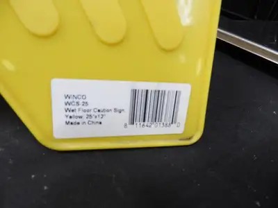 Used Isaac Peoria Used Winco WCS-25 Caution Wet Floor Sign 25" x 12" C IP Commercial Materials & Supplies Illinois US | Falcon Restaurant Supply #1376637